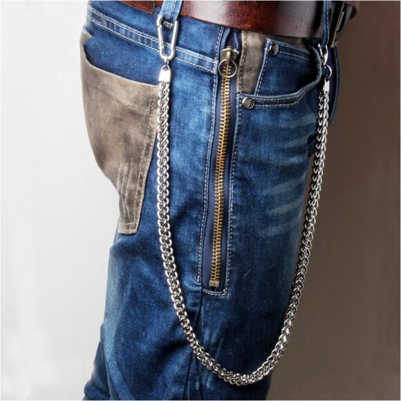 Basic 23" Strong Leash Thick Biker Wallet Key Chain Trucker Jean Keychain - Picture 1 of 4